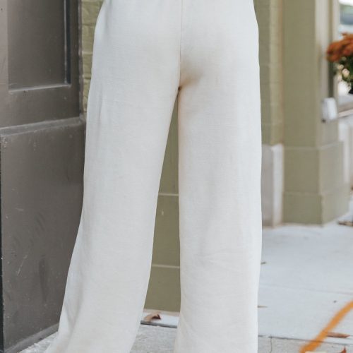 cream seam detail wide leg sweatpants 717960