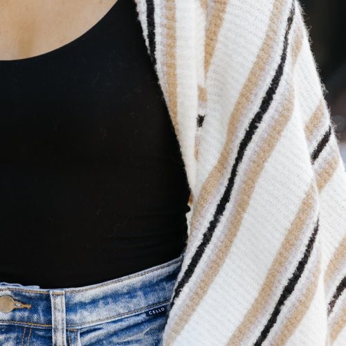 cream striped shrug cardigan 531200