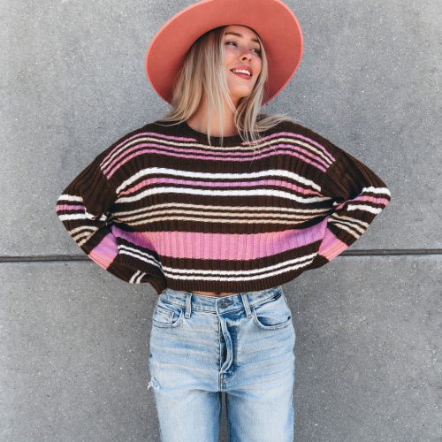 daniella multi striped sweater 110847