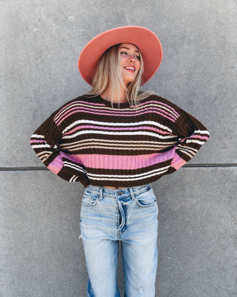 daniella multi striped sweater 110847