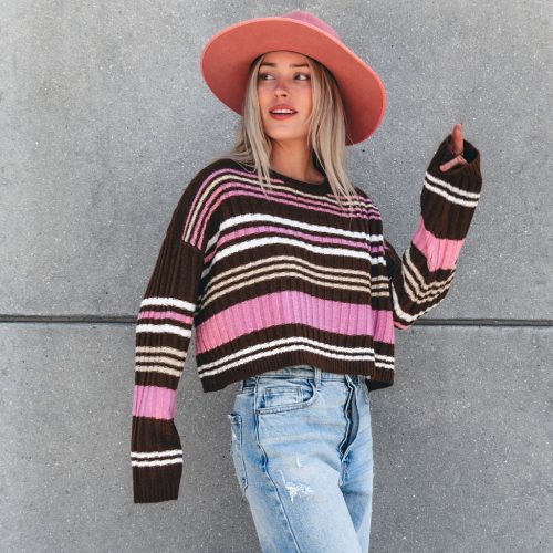 daniella multi striped sweater 152723