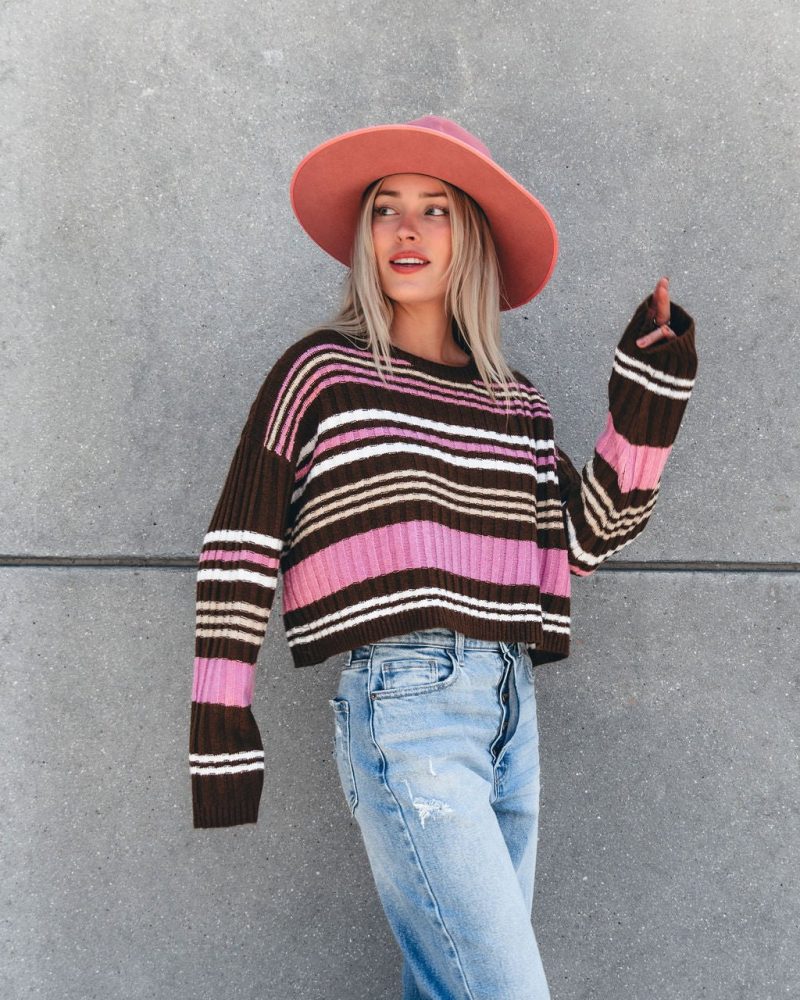 daniella multi striped sweater 152723