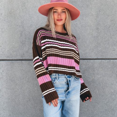 daniella multi striped sweater 192082