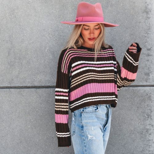 daniella multi striped sweater 343374