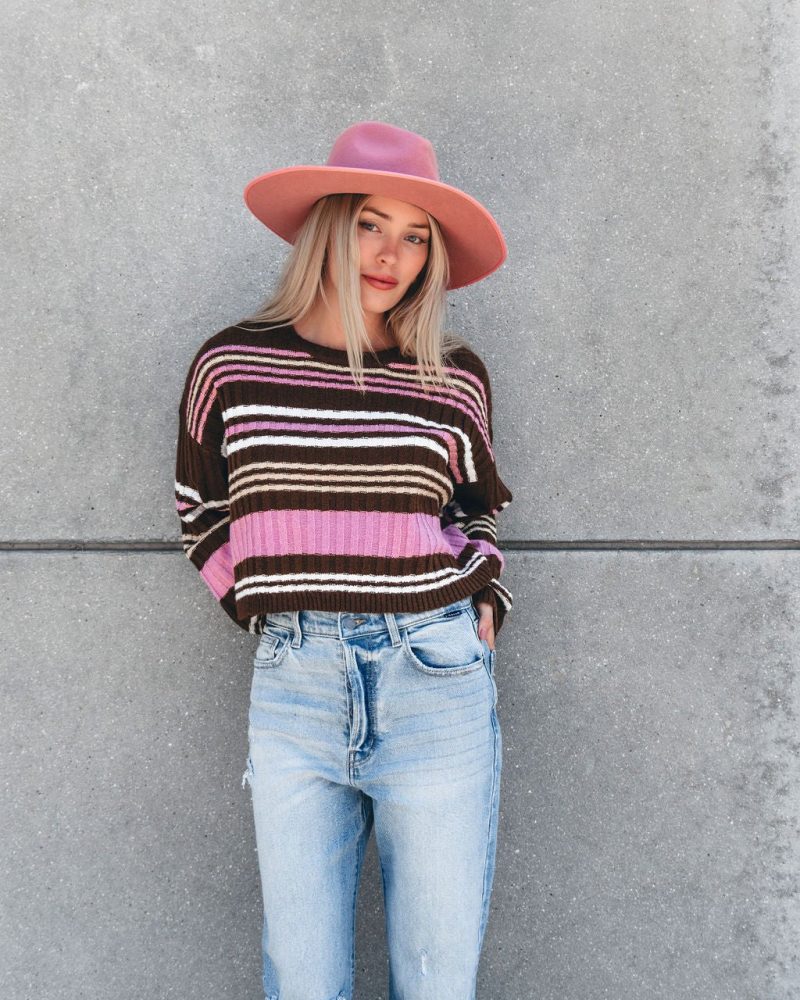 daniella multi striped sweater 379980