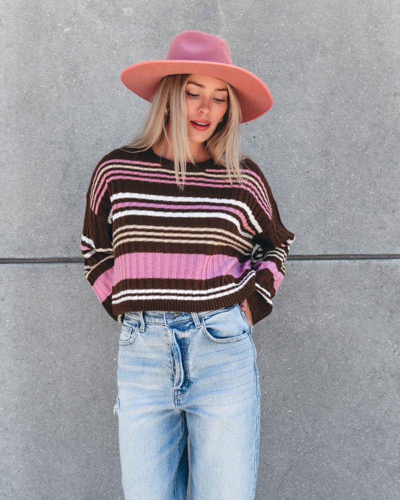 daniella multi striped sweater 650974