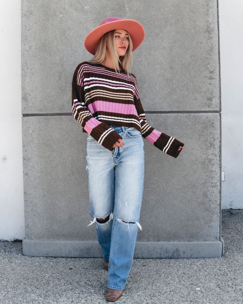 daniella multi striped sweater 929914