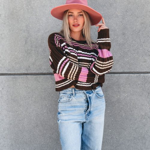 daniella multi striped sweater 948965