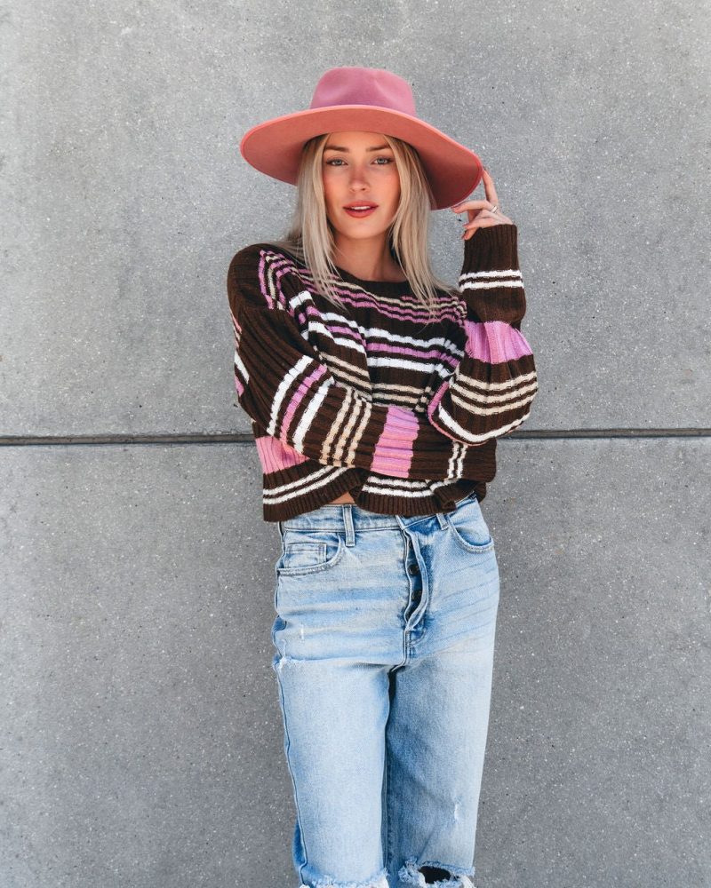 daniella multi striped sweater 948965