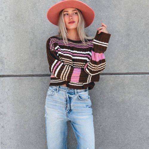 daniella multi striped sweater 996398