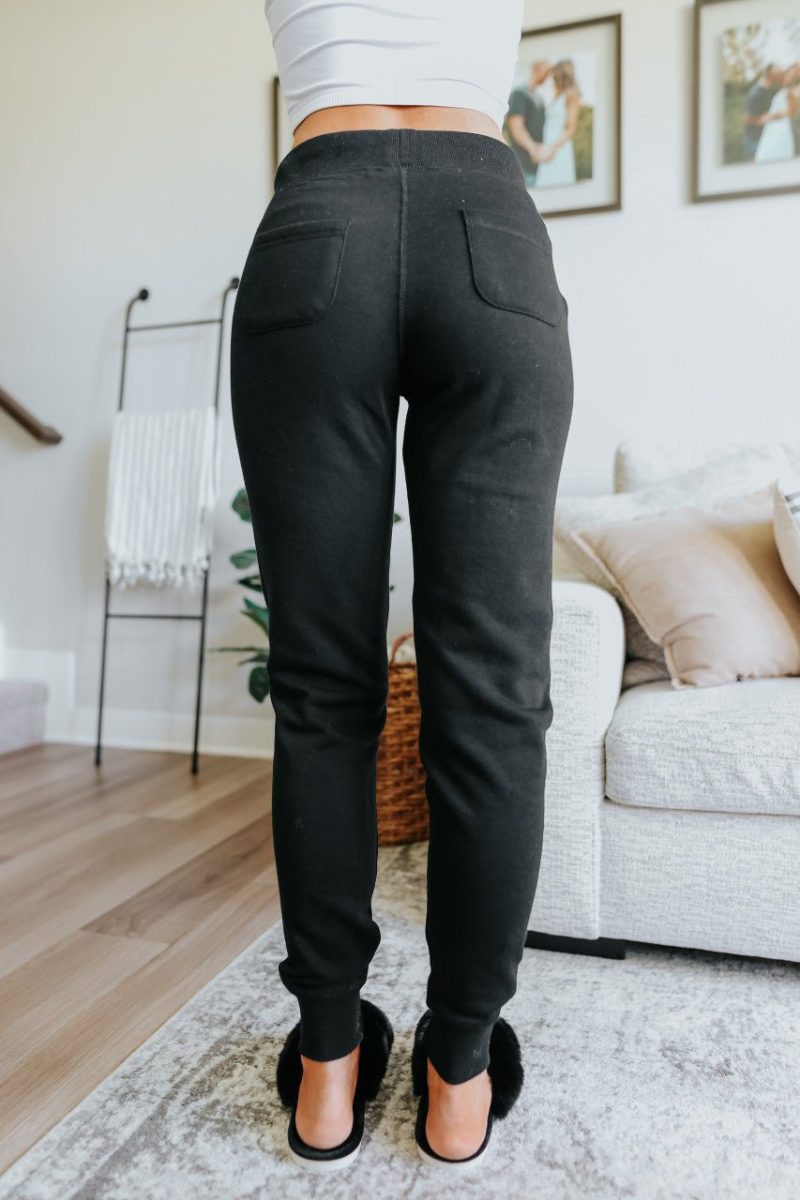 drawstring black fleece joggers final sale 486069