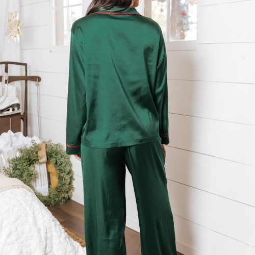 dreamy green red satin pajama set 889438