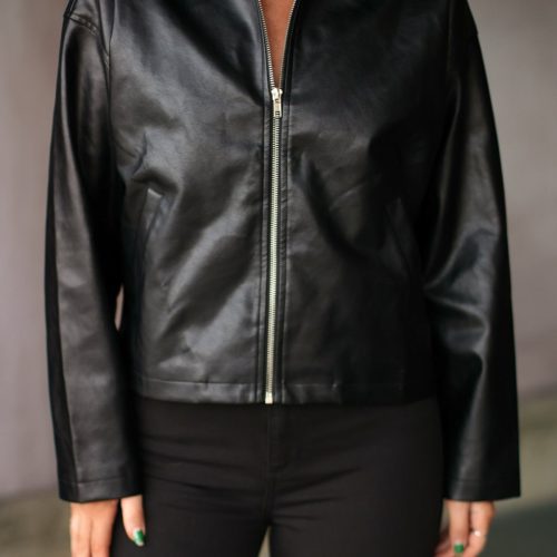 edgy black faux leather jacket 658767