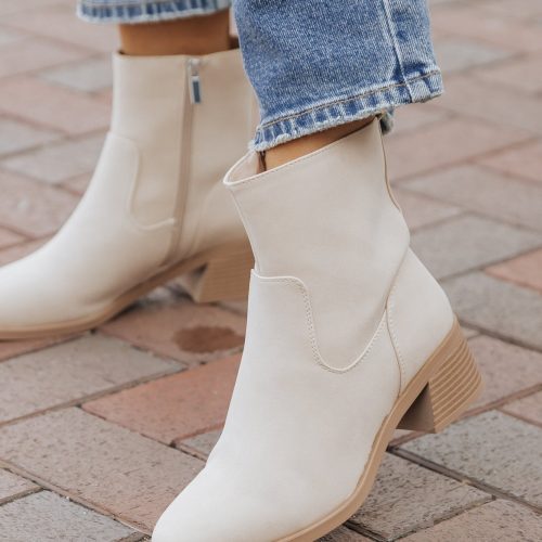 elena beige heeled booties 219992