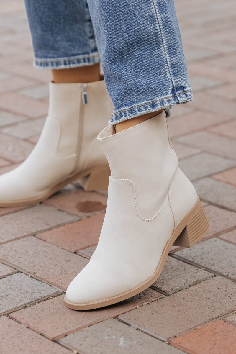 elena beige heeled booties 219992