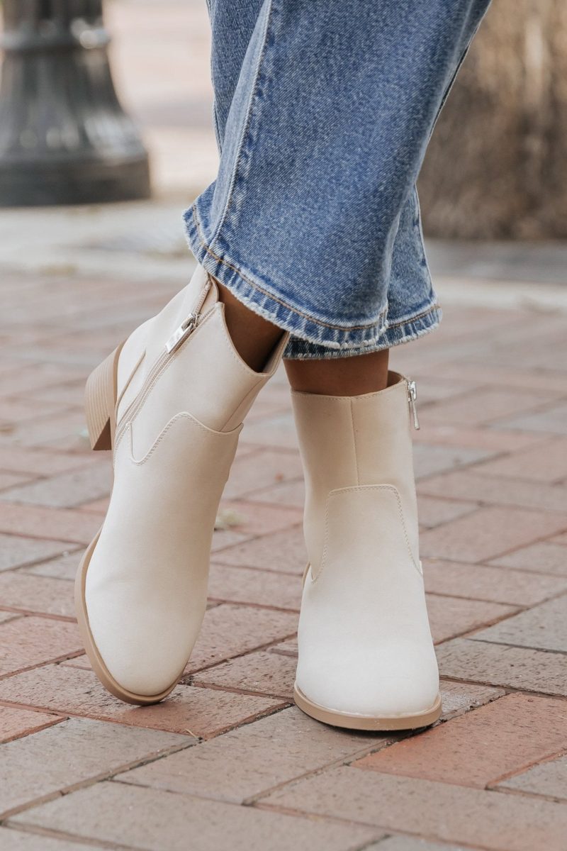 elena beige heeled booties 625089