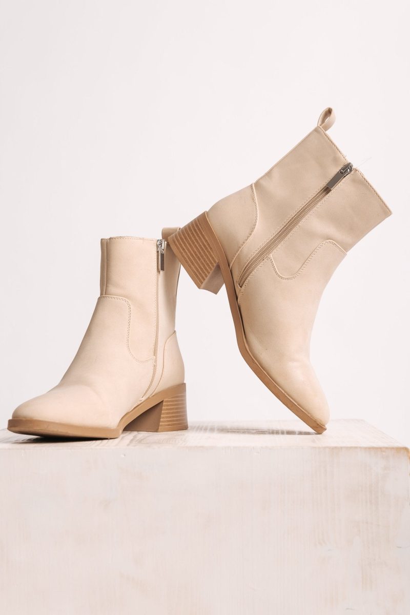 elena beige heeled booties 852873