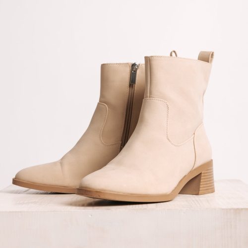 elena beige heeled booties 890469