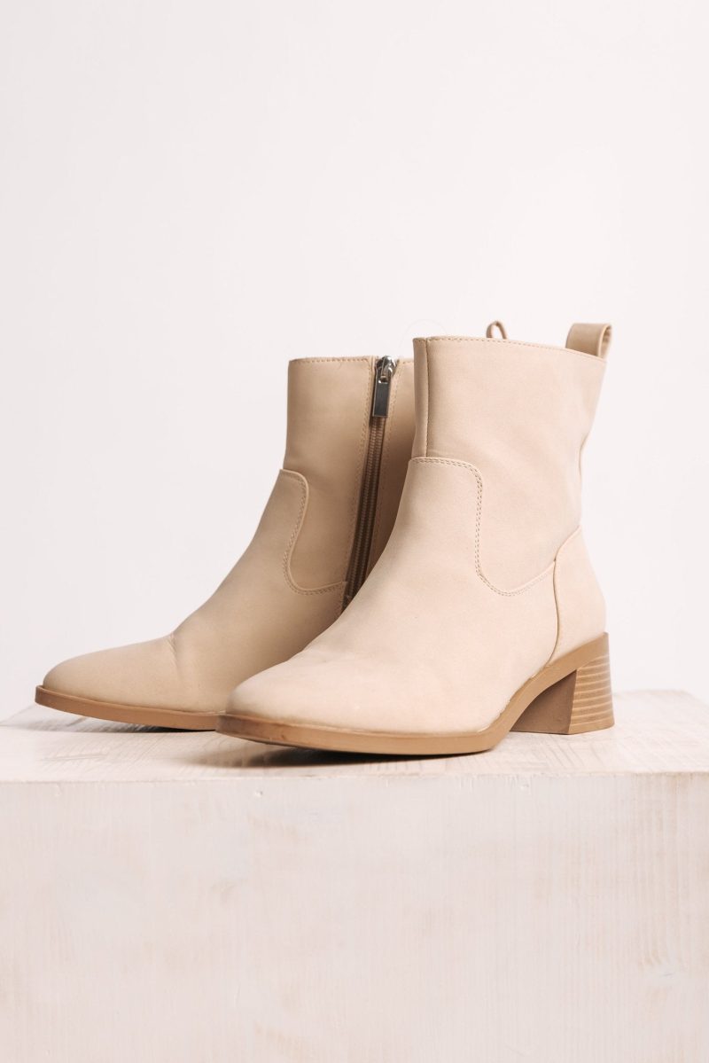 elena beige heeled booties 890469