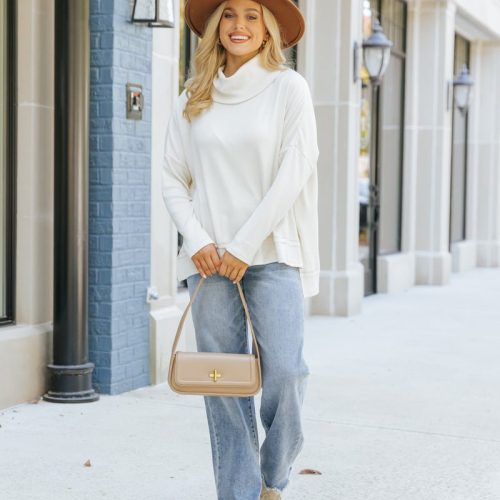 essential fall turtleneck sweater cream 529381