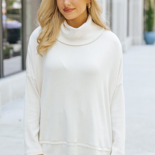 essential fall turtleneck sweater cream 595157