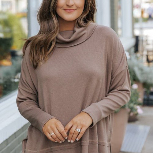 essential fall turtleneck sweater mocha 487645