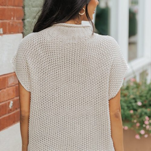 everyday classic mock neck sweater cream 493069