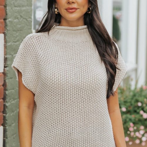 everyday classic mock neck sweater cream 852722