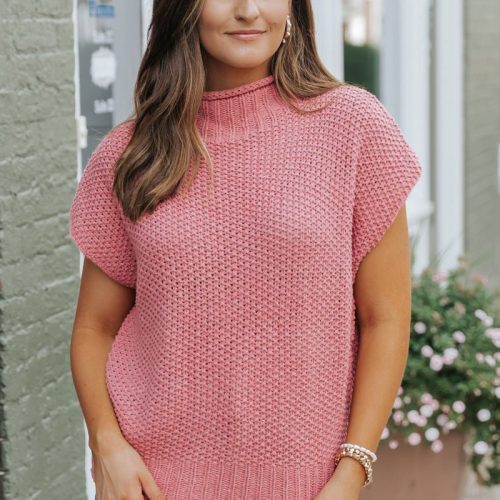 everyday classic mock neck sweater rose 866385