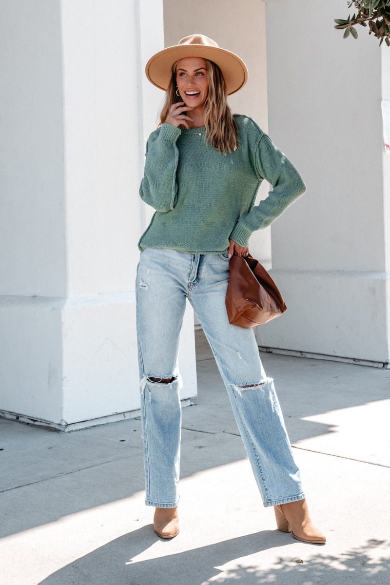 everyday fall pullover sweater sage 820721