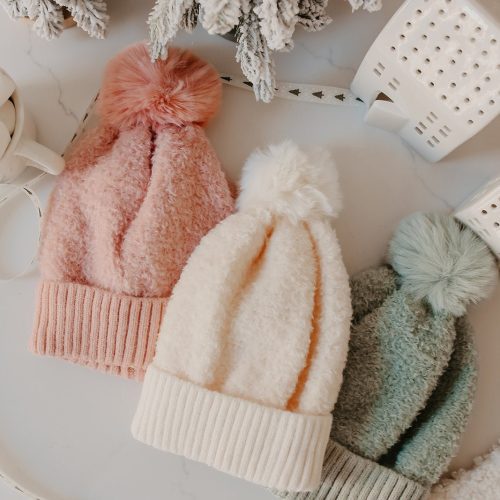 faux fur teddy pom beanie 669646