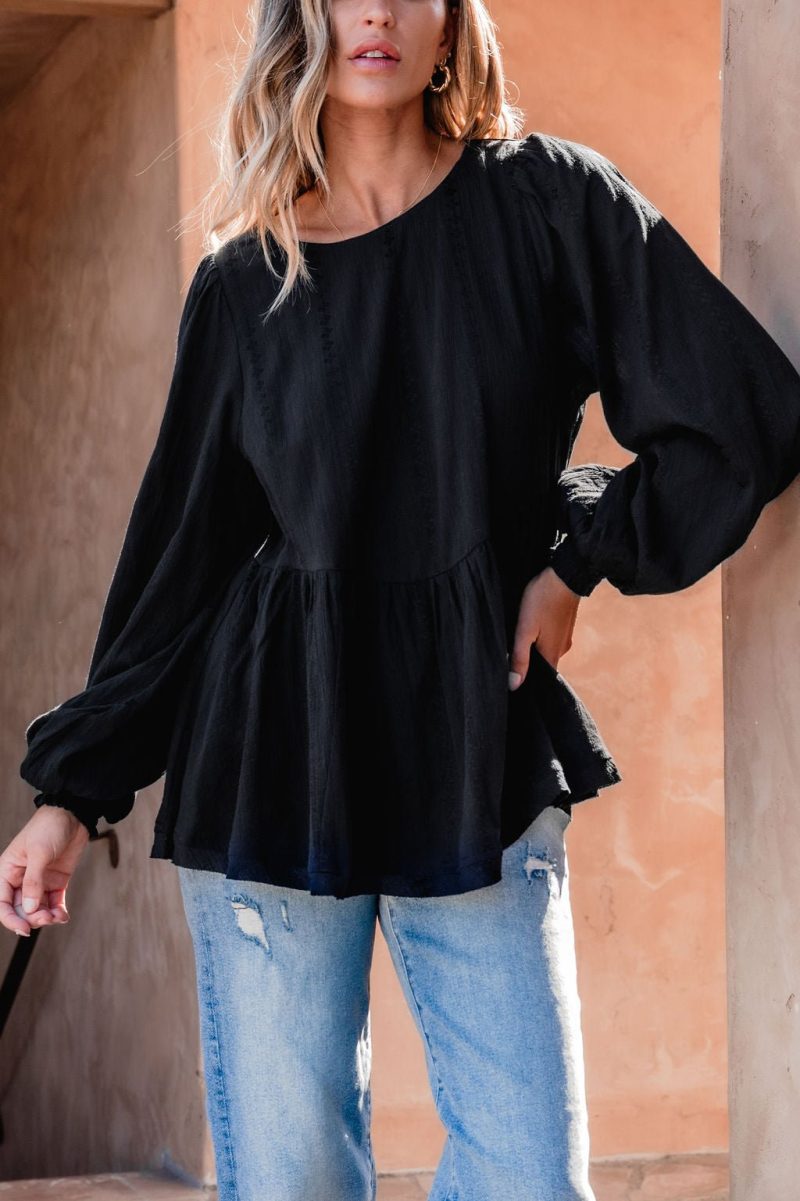 flowy black ruffled tunic 353409