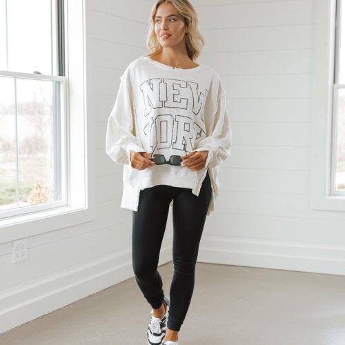 free people cream new york pullover tee 296105