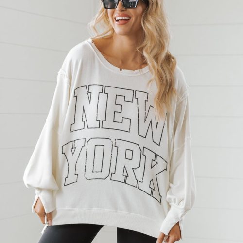 free people cream new york pullover tee 771599