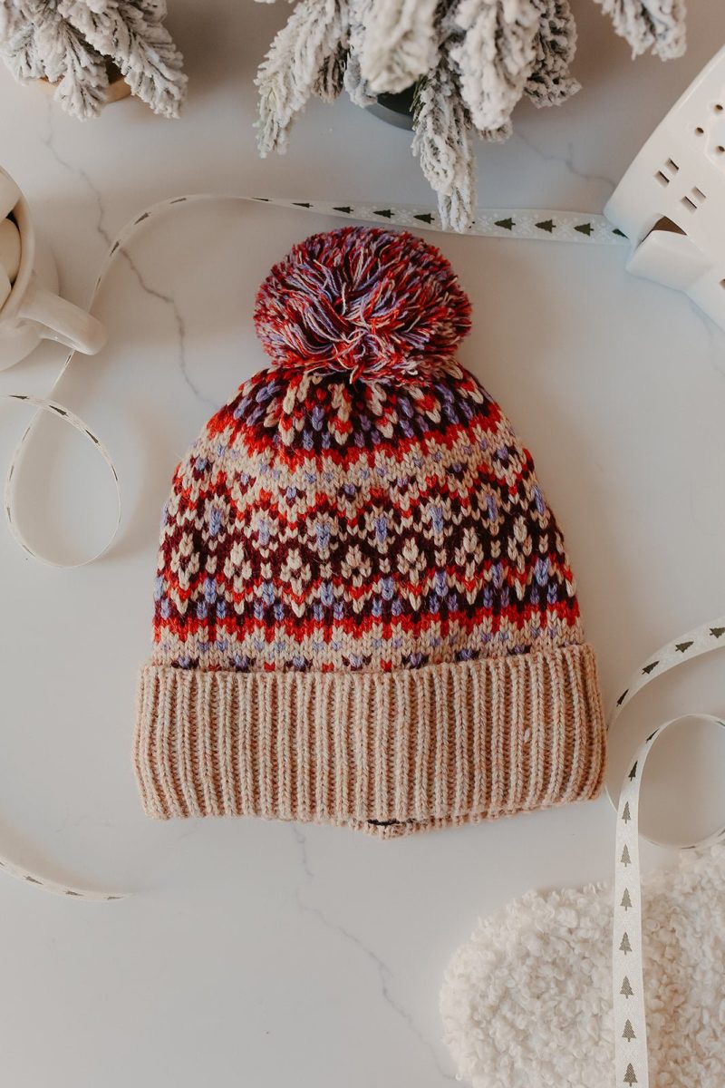 free people first frost fairisle pom beanie 738462