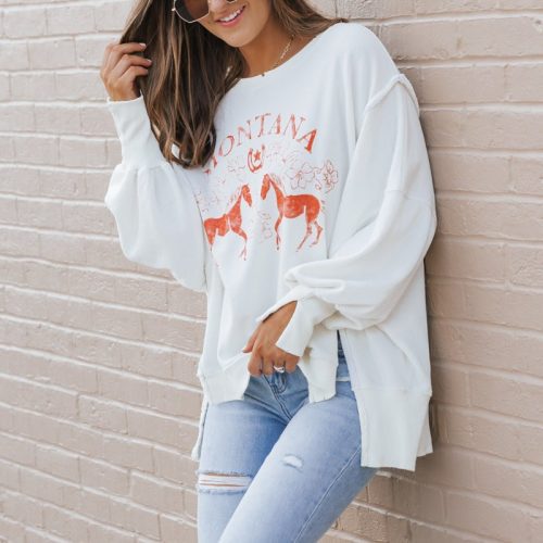 free people montana graphic camden sweatshirt 384640