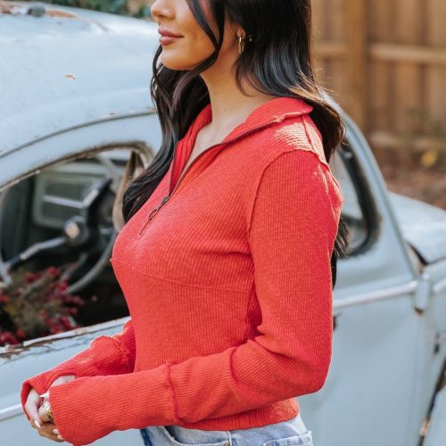 free people red midnight half zip pullover 150732