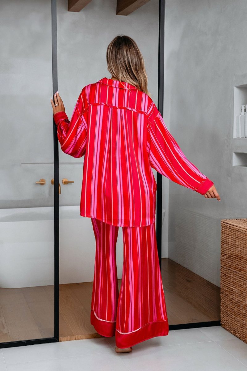 free people red striped dreamy days pajama set 495777