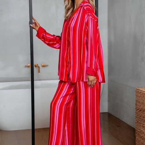 free people red striped dreamy days pajama set 804873