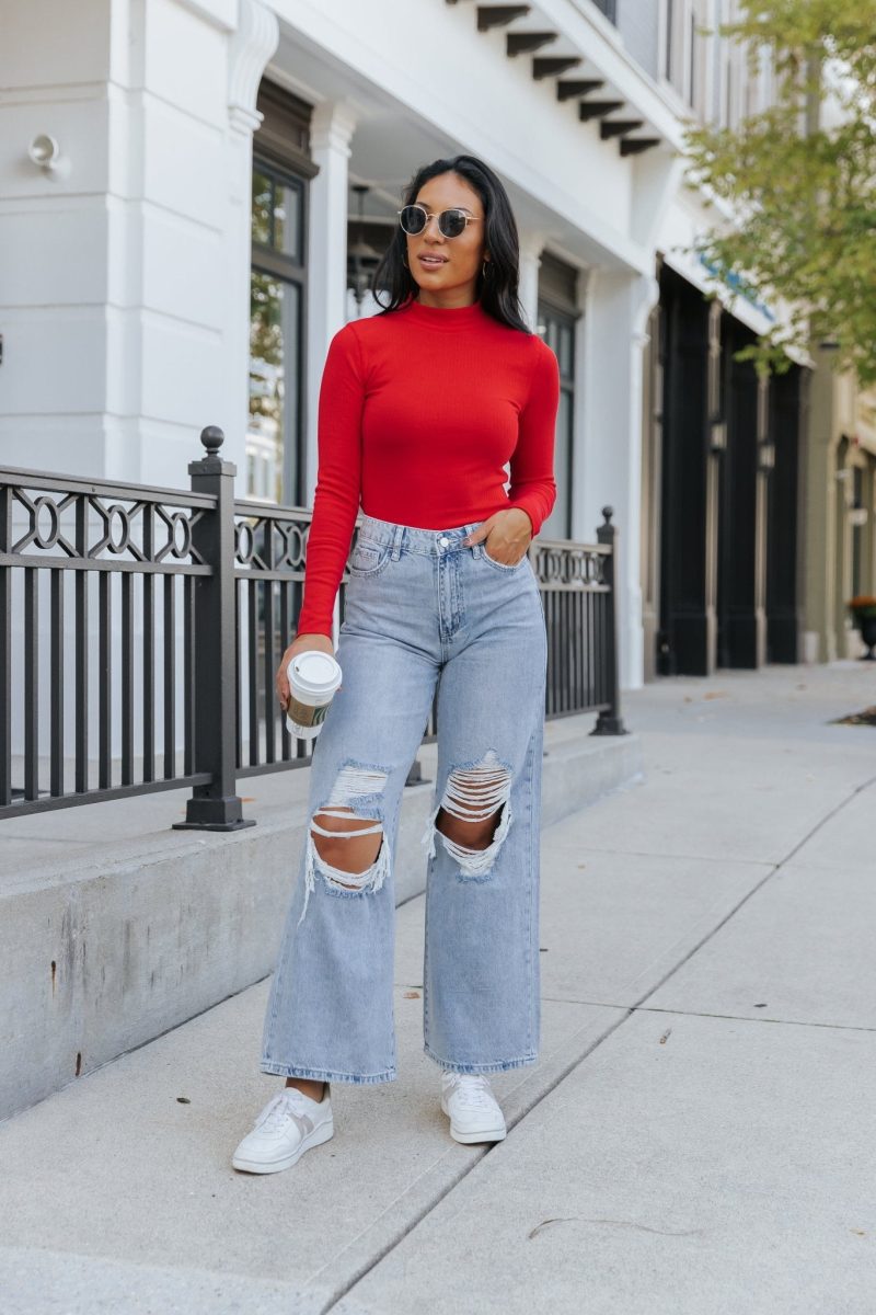 free people red the rickie top 680839