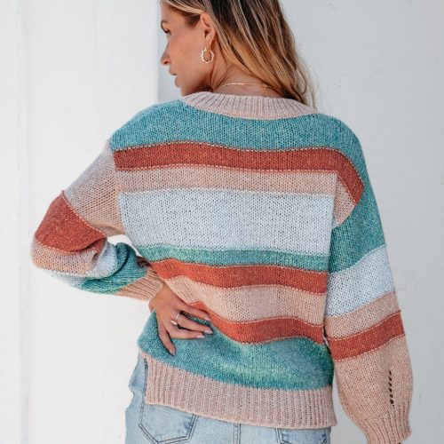 fresh start multi striped sweater 676693