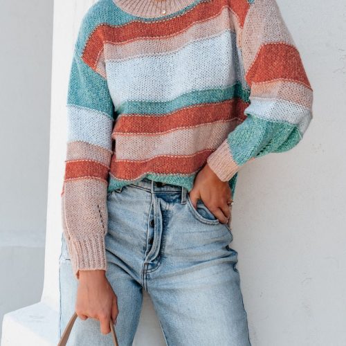 fresh start multi striped sweater 836451