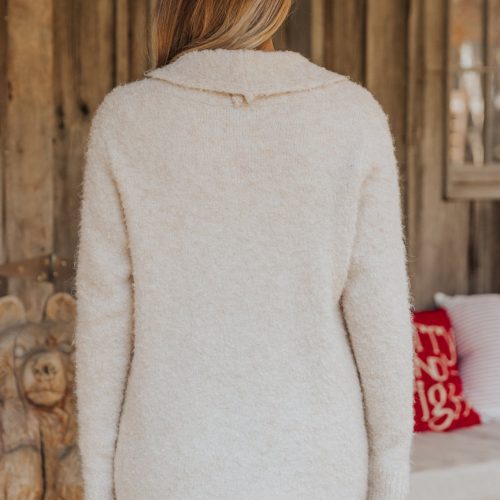 fuzzy beige cozyknit patch pocket cardigan 589982