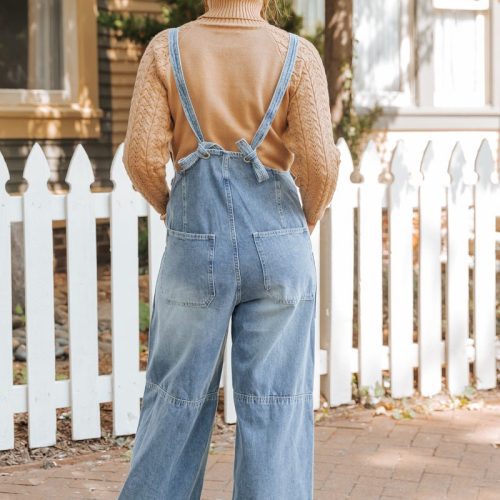 georgia wide leg denim overalls 195936