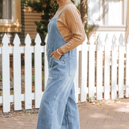 georgia wide leg denim overalls 282693