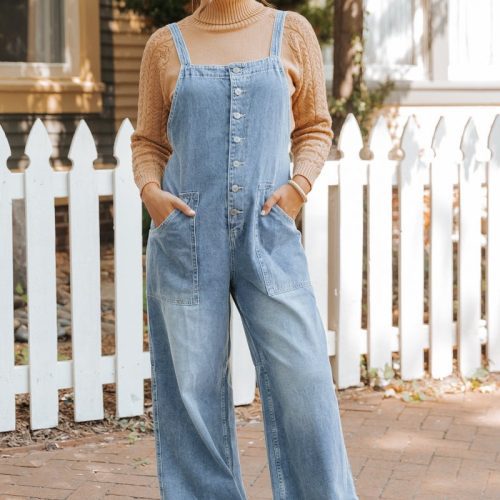 georgia wide leg denim overalls 678793