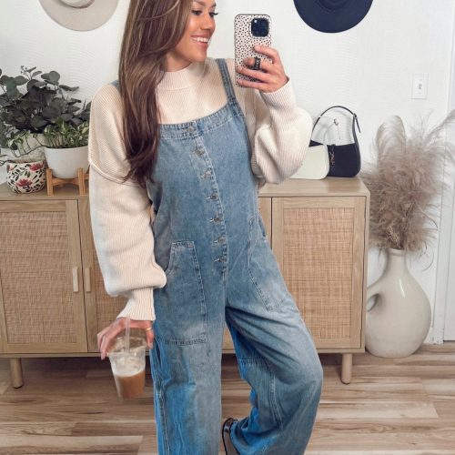 georgia wide leg denim overalls 803438