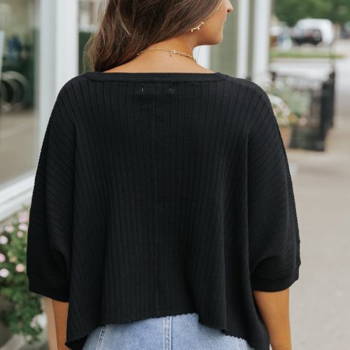 gigi black ribbed sweater 625528