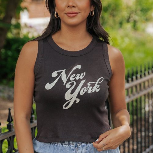 girl dangerous new york graphic tank top charcoal 876963