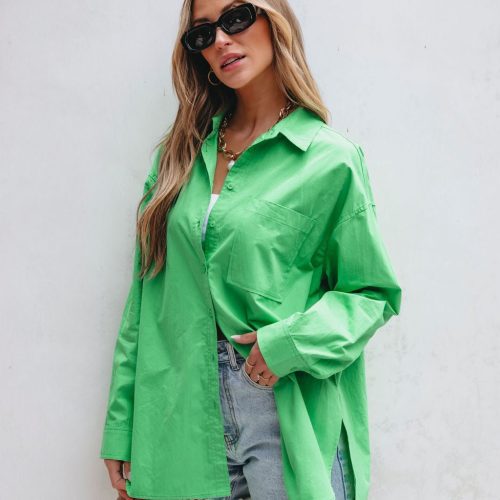 green button down cotton shirt pre order 632033